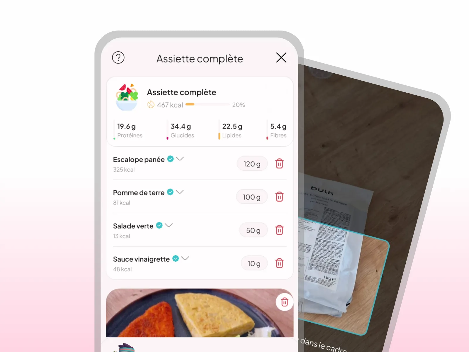 Automated food tracking in WellMate PRO
