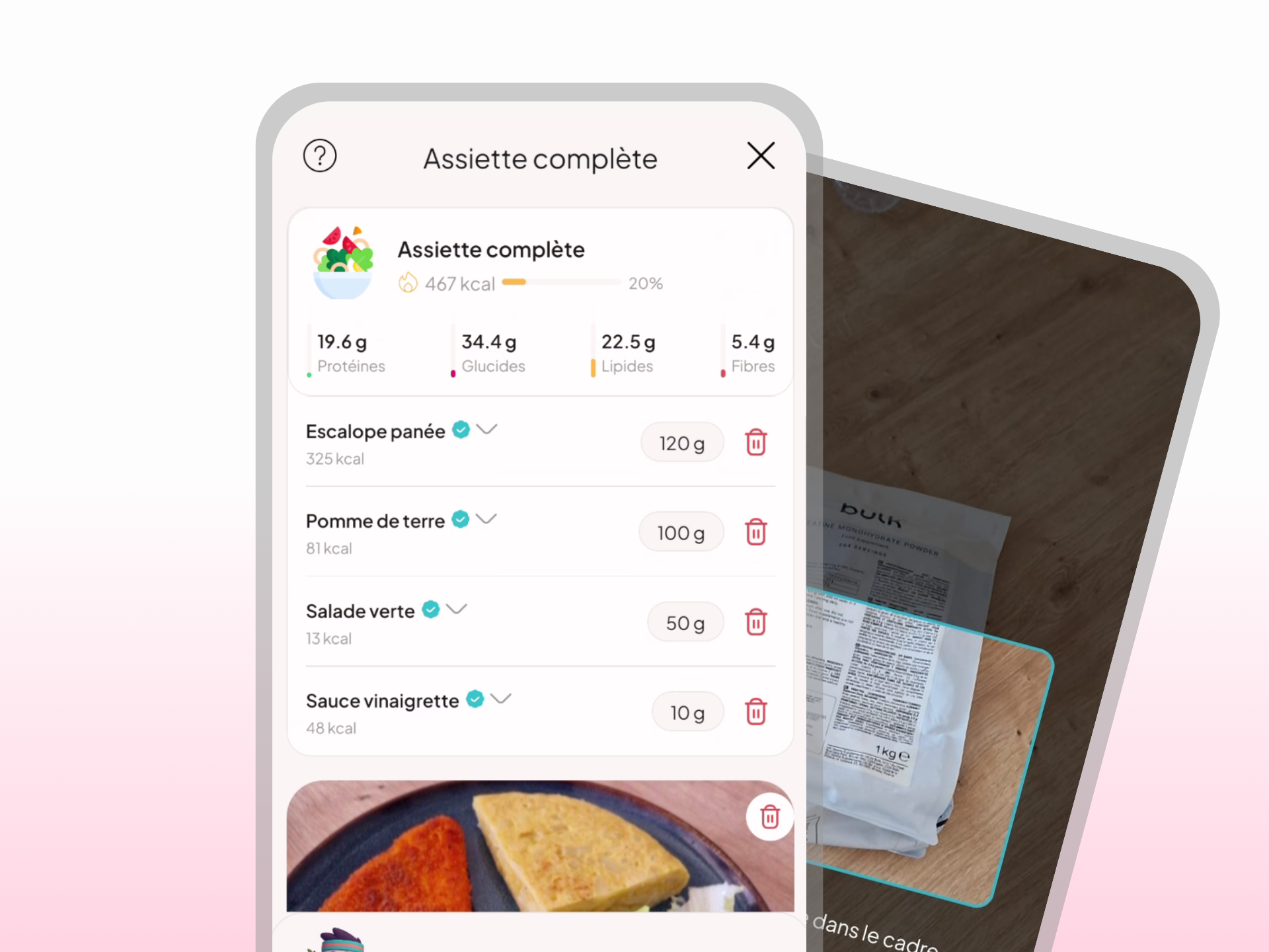 Tracker alimentaire IA de WellMate pour le coaching présentiel