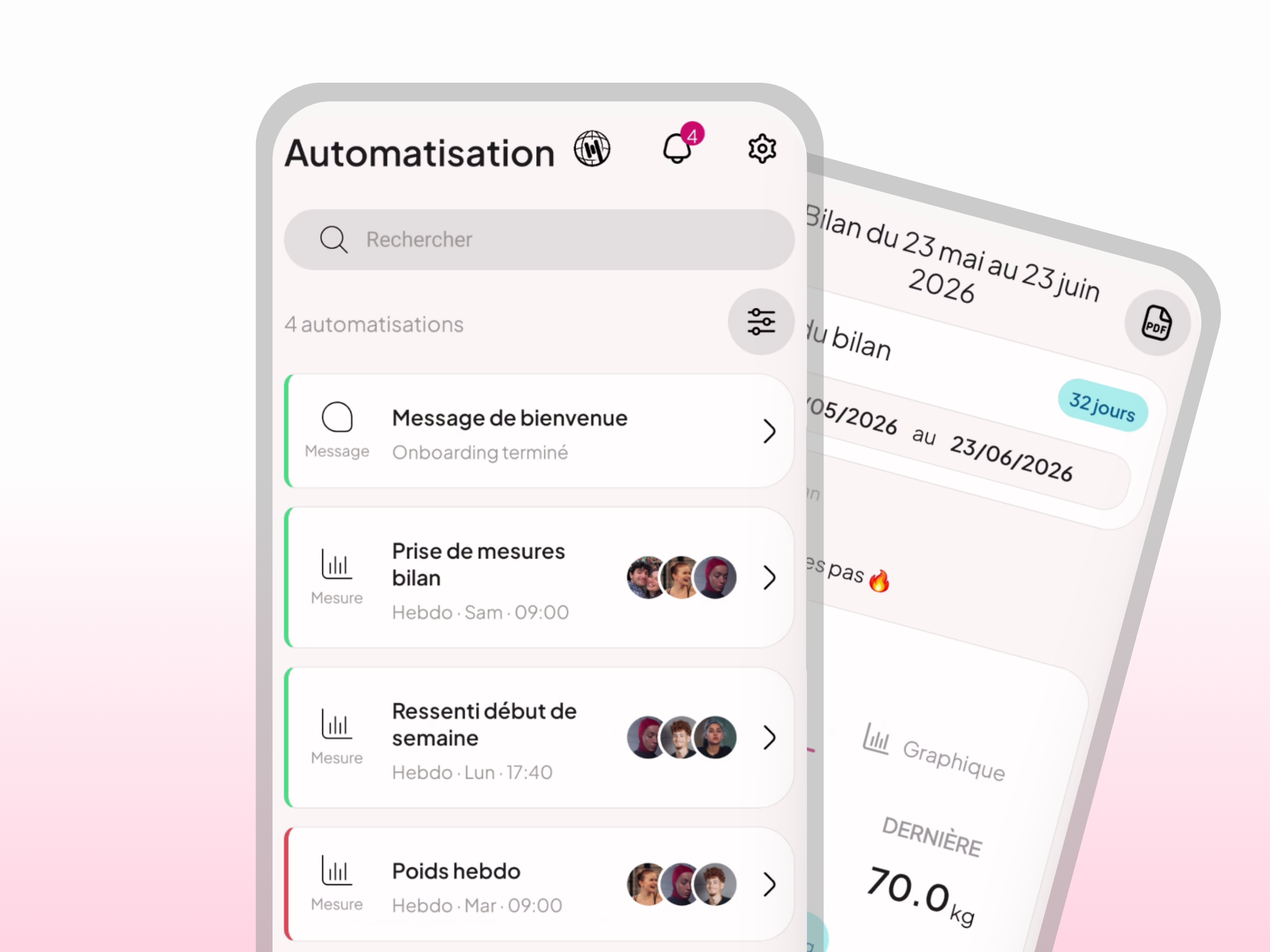 Onboarding client automatisé dans WellMate PRO