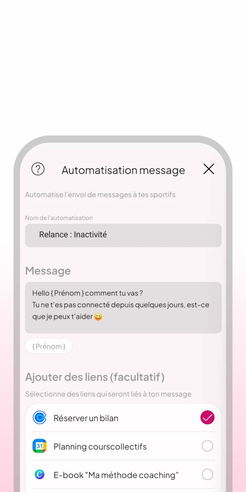 Automated follow-up messages in WellMate