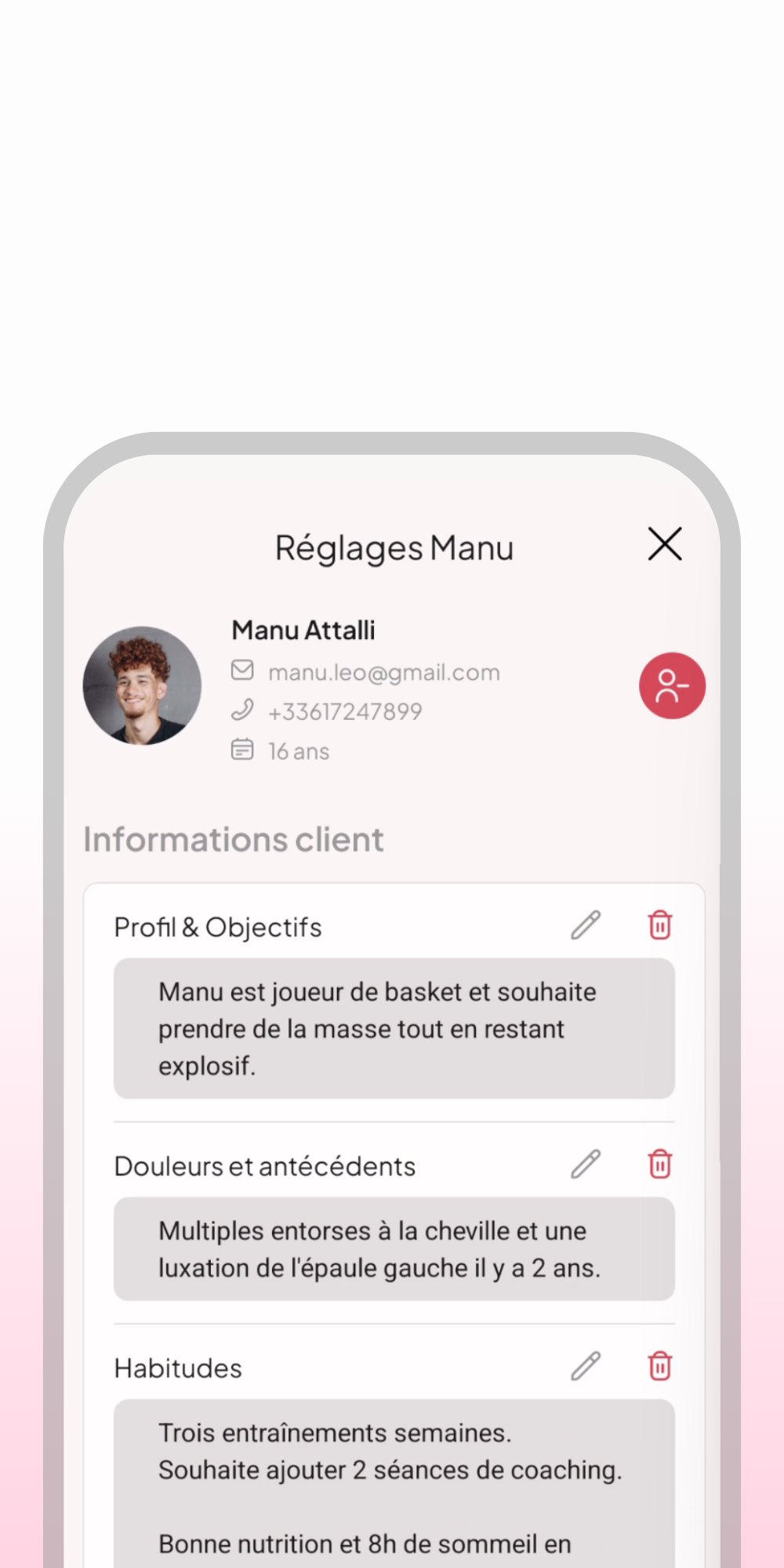 Fiche athlète WellMate