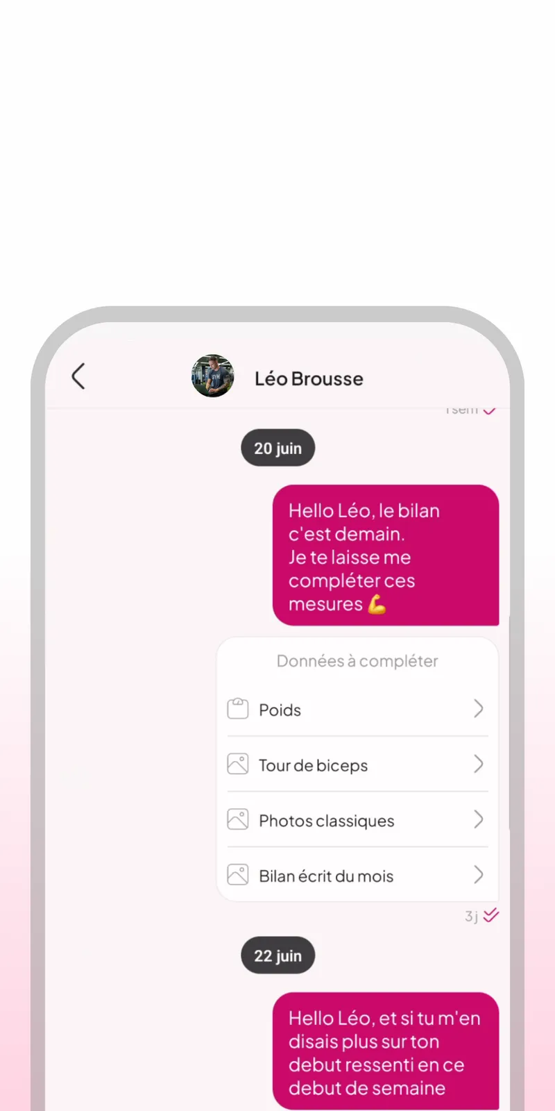 Messaging wired into the WellMate app