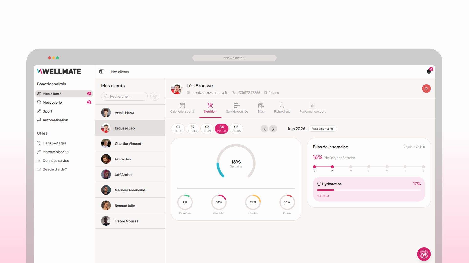Outils d'analyse nutritionnelle WellMate