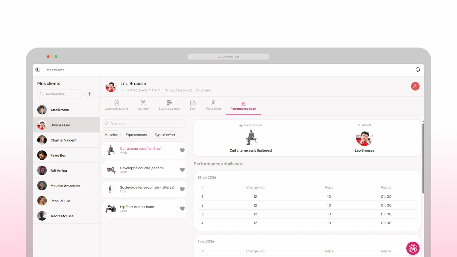 Progress tracking in WellMate
