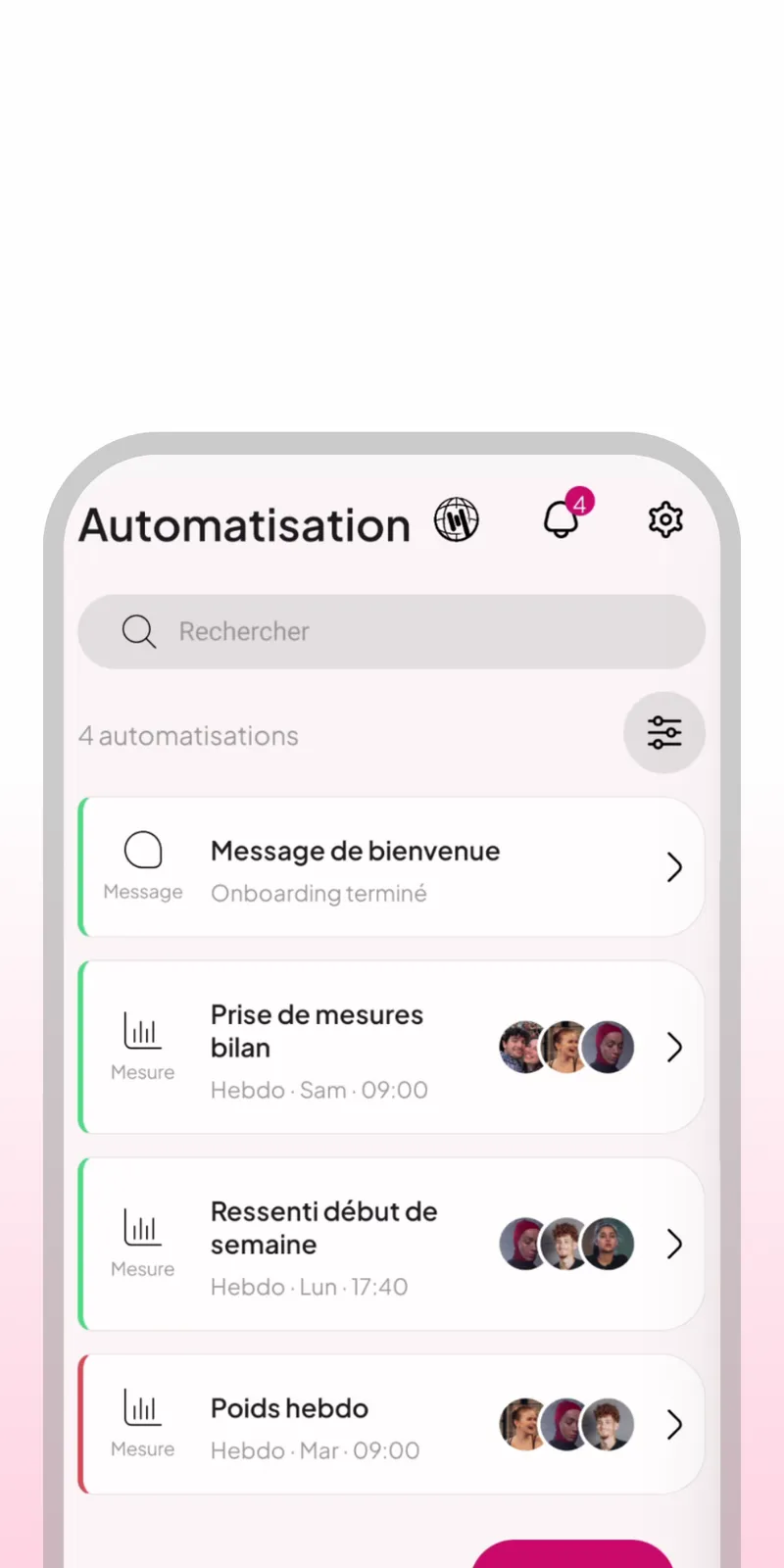 Automated WellMate questionnaires