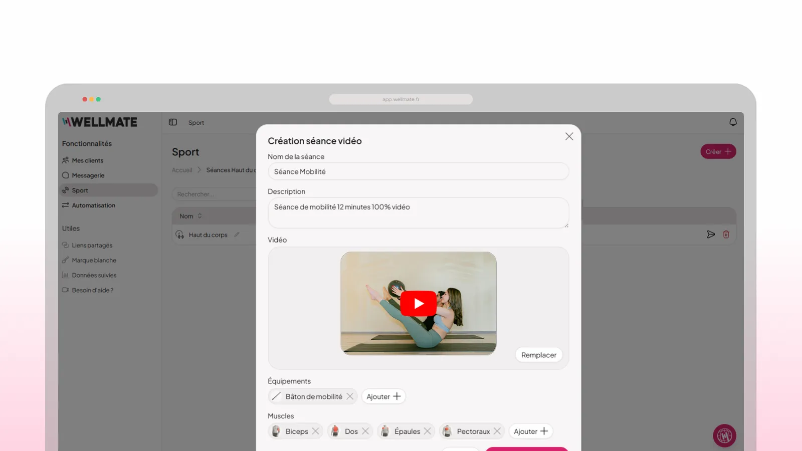 Importing video workouts into WellMate