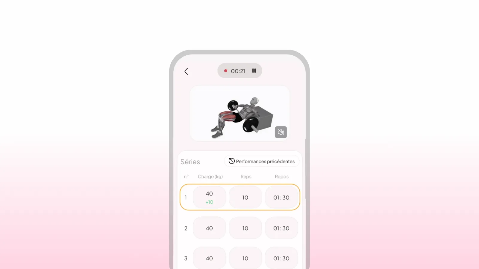 WellMate animated workout interface for clients