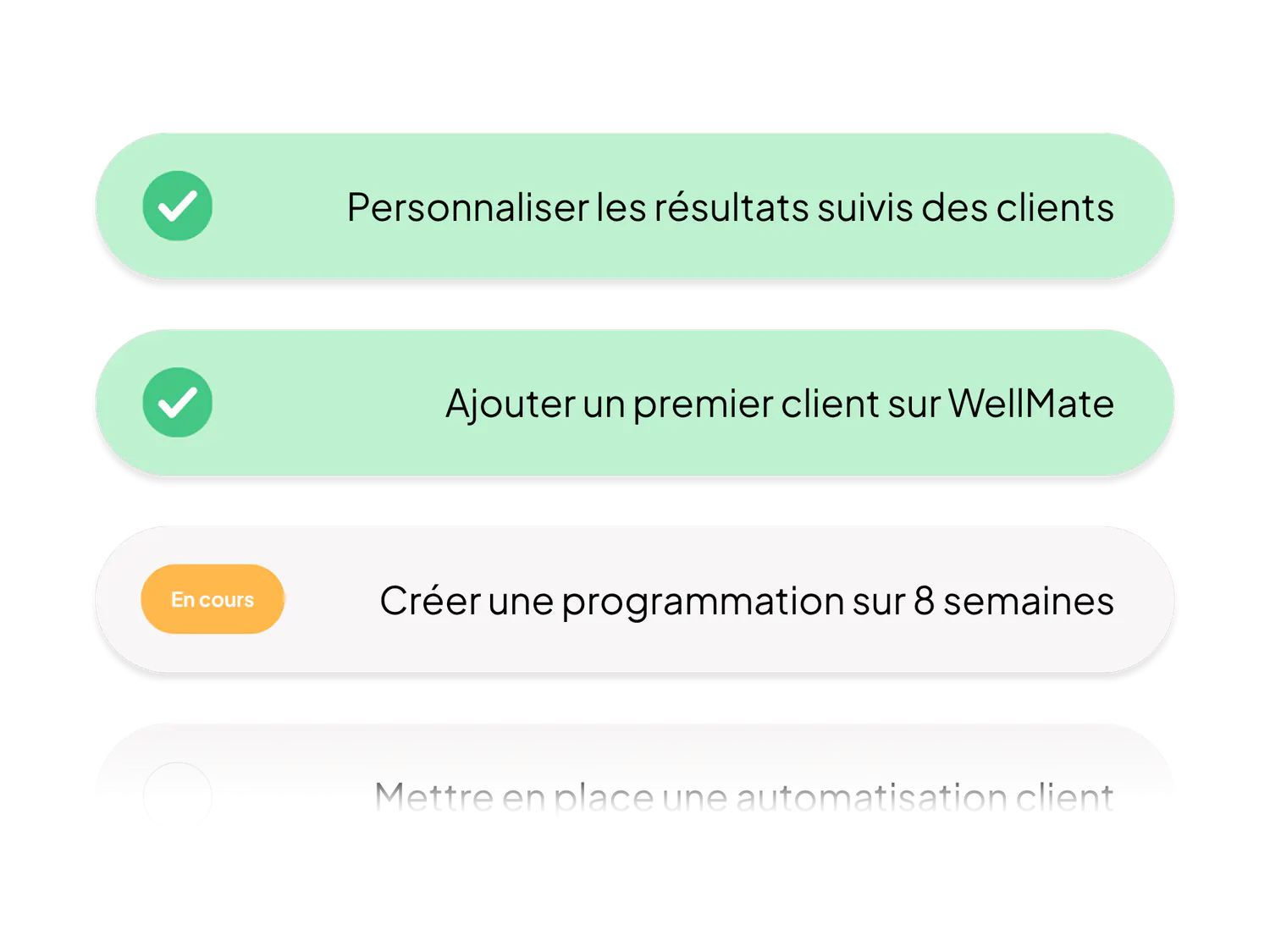 Aperçu mobile de l'interface coach et des informations de suivi